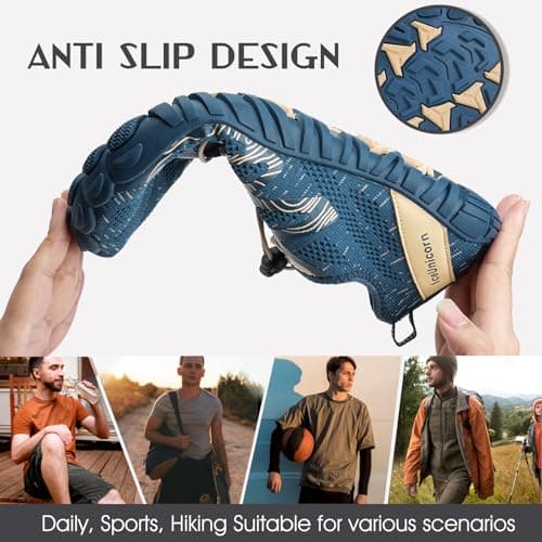 Barefoot Shoes Men Women Water Shoes Wide Lightweight Walking Shoes(A Blue,6.5UK) — view 2