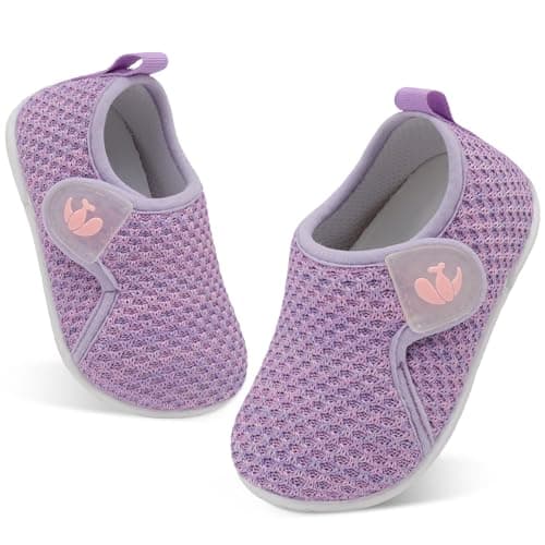 JOINFREE Girls Toddler Trainers Baby First Walking Shoes Purple — view 2