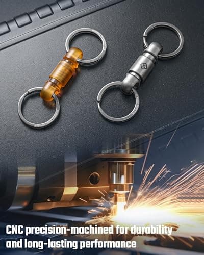 MecArmy CH24 Key Ring Detachable Connector – 360° Double-Ended Rotating Titanium Keychain with Quick Release, Key Organiser for Everyday Carry, Multi-Tools, Car, Backpacks, Carabiner, Camping & Travel — view 3