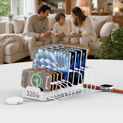 Zobirez 320W USB-C Charging Station for Multiple Devices, 10-Port GaN5 PD — view 3