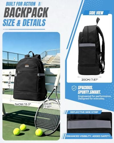 SZLX Gym Backpack for Women with Shoes Compartment & Wet Pocket Foldable Carry On Large Travel Laptop Backpack Waterproof Casual Daypack School Bag Sports Gym Bag for Swimming Yoga — view 3