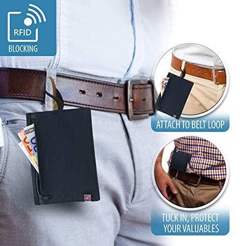 Lewis N Clarks RFID-Blocking Hidden Travel Wallet Münzbörse, Schwarz — view 4