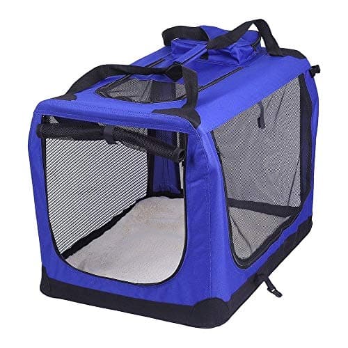 Petbarn Portable Soft Fabric Pet Carrier Folding Dog Cat Puppy Travel Transport Bag (Medium, Blue)