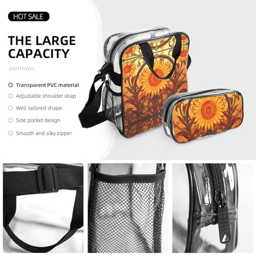 WZYCWB Gerbera with Ripple Patterned backpack set (lunch bag and pencil case) | Perfect for school, work, business trips, and travel. — view 5