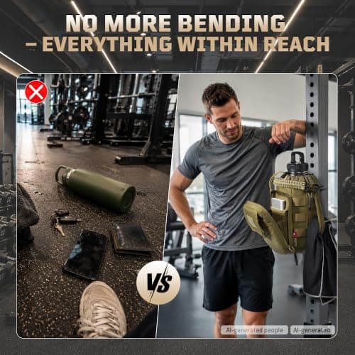 Magnetic Gym Bag with Water Bottle Holder Fits 1-2L Bottles — view 3