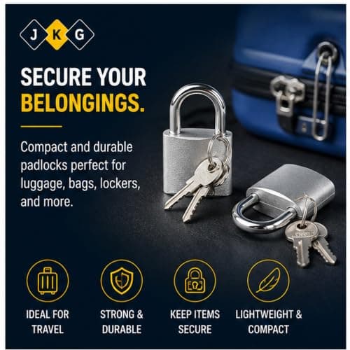 MINI Padlocks with Keys 2PK | Small Locks for Luggage Bags Cases & Lockers — view 2
