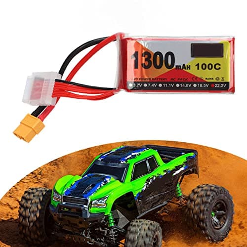 RC Battery Pack, 22.2V 100C 1300mAh 6S Power Pack, Remote & App Controlled Vehicle Batteries with XT60 Plug for FPV Drone Quadcopter Suitable Quadcopter. — view 5