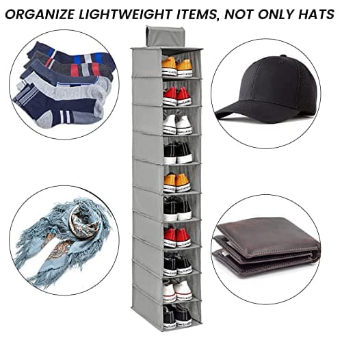 Eyoulife 10-Tier Hanging Shoe Organiser for Wardrobe, Space-Saving Storage — view 5