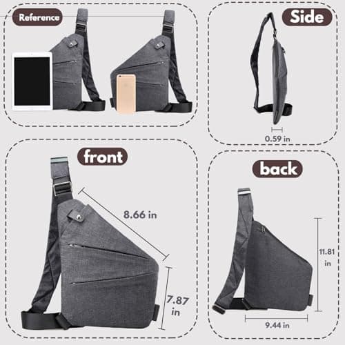 ocalil Anti Theft Travel Bag,Anti Theft Crossbody Bag, Sling Bag Travel Crossbody Bag for Women Men, Purple, S — view 3