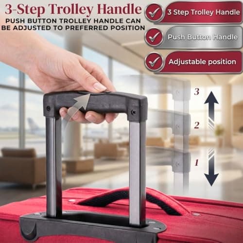 DK Luggage 28" Large Lightweight Suitcases Expandable Trolley case with 2 Wheels DK16 Red — view 4