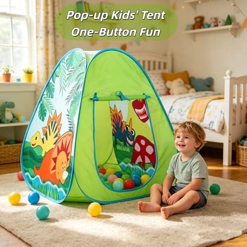 Dinosaur Kids Pop up Play Tent, Playhouse for Kids Indoor Outdoor, Foldable Toddler Tent, Toy House for Girls and Boys Gift — view 6