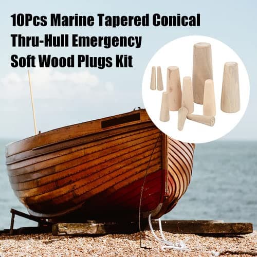 Tissting Set of 10 Marine Tapered Conical Thru-Hull Emergency Soft Wood Plugs Kit,Drain Stopper,Suitable for Boat Yacht — view 6