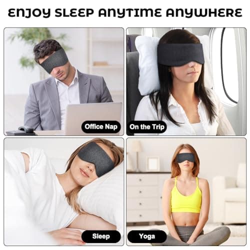 ACWOO Cotton Sleep Mask, Light-Blackout Sleeping Mask with Storage Pouch, Super Soft and Comfortable Eye Blinder, Sleeping Aid Eye Mask for Women & Men, Nap, Travel, Gifts, Meditation, Shift Work — view 6
