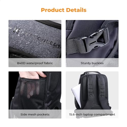 K&F CONCEPT Camera Backpack,25L Camera Bag for Photographers with Raincover — view 6