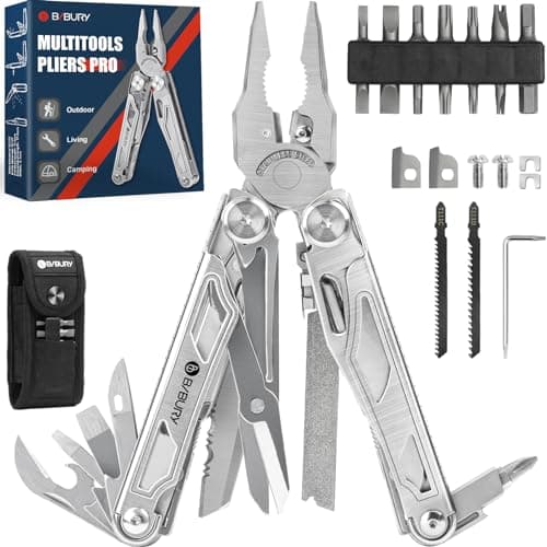 BIBURY Multitools, BI2045 Pro Multi Tool Foldable Pliers with Screwdriver