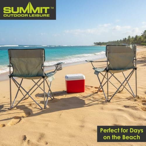 Folding Camping Chair With Cup Holder | Carry Bag | 2 Set | Grey — view 5