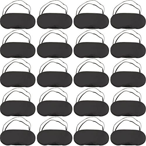 20 Pack Blindfold Eye Mask for Sleep Game Travel with Nose Pad (Black)