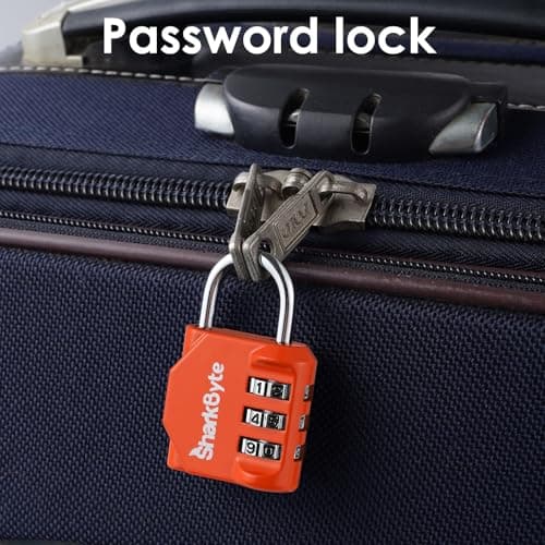 SharkByte Small Luggage Locks, 3-Dial Weatherproof Outdoor Security Combination Padlock, Travel Lock for Suitcases Luggage Case Travel Bag Gym Lockers Code Padlock (Pack of 2) — view 4