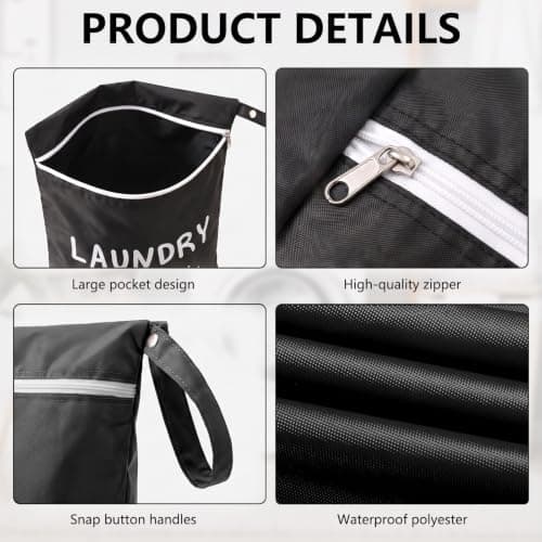 Mnuwoee 4pcs Large Travel Laundry Bags Dirty Clothes Washing Bag Travelling — view 3