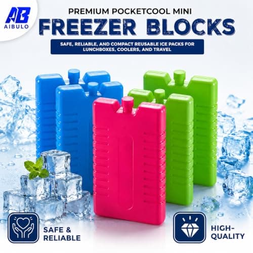 AIBULO Reusable Ice Packs – 16cm Freezer Blocks Pack of 2 for Cool Boxes, Lunch Bags, Coolers, and Picnic – Slim, Leakproof Ice Blocks for Travel, Camping & Outdoor Activities — view 2