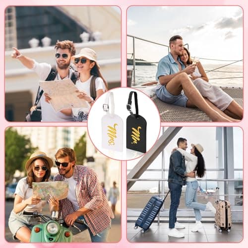 Honeymoon Sand Keepsake Jar Set with Mr and Mrs Luggage Tags, with Pink Gift Box,Perfect Honeymoon Gifts for Couples,Bridal Shower Souvenirs,and Romantic Travel Accessories,No Sand Included — view 5
