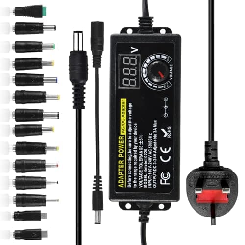 Universal Power Adapter AC 100V-240V to DC 3V-24V 3A 72W with 14 Plugs