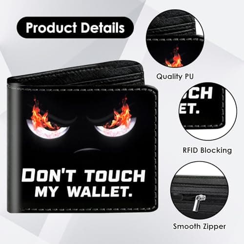 Nhemeylp Kids Wallet, Theft-Proof Boys Wallet, Kids Wallets for Boys, PU Leather RFID Blocking Card Holder, Secure Money Organizer for School Travel, Gift for Children Toddlers (Black) — view 3