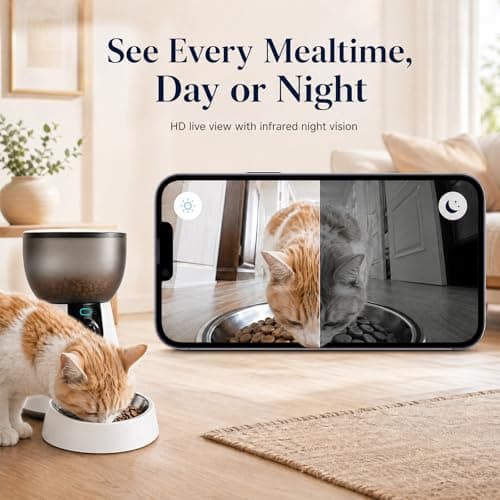 Podazz Automatic Cat Feeder with Camera, WiFi App Control, 4L Bowl — view 3