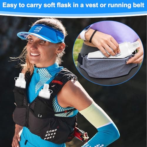 flintronic 2PCS Soft Flask TPU, 500ML Collapsible Water Bottle, Lightweight Running Soft Water Bottle for Unisex Hydration, BPA-Free, Leakproof Foldable Water Bottle for Running, Cycling, Climbing — view 6