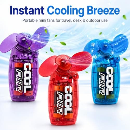 Fabulouz Handheld Fan 3 Pack, Mini Portable Fans, Battery Operated — view 5