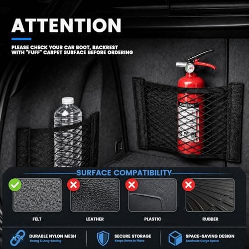 HAKACC 2 Pack Car Boot Organiser, Car Accessories, Elastic Mesh Storage Net — view 2