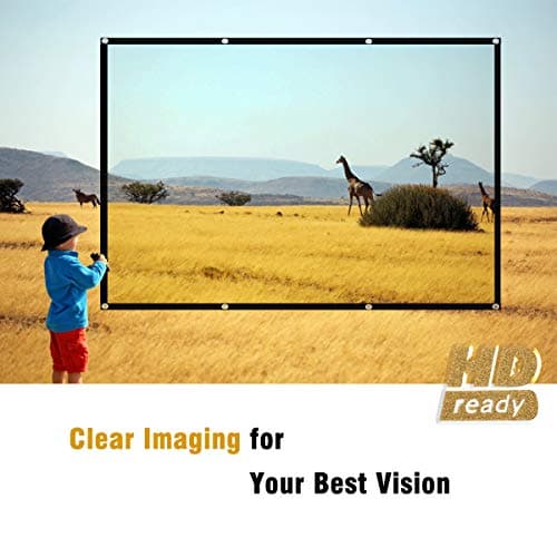 Mebios 120 Inch Projection Screen, Portable HD 4K Screen for School Home Theatre Cinema, Matte White Widescreen, Wall Mount, 271cm(W) X 155cm(H), Canvas, 160deg Viewing Angle — view 3