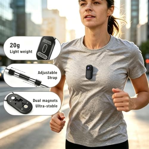 Xilecam 2.7K WiFi Magnetic Mini Body Camera, Portable Camera Charging Case — view 3
