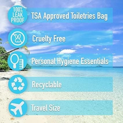 Travel Toiletries Set for Women - Mini Toiletries Kit for Holiday, Hospital, Overnight Stays, Airport Security Approved Travel Size with Airport Approved Security Bag, Essential Items — view 5