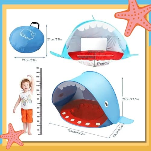 LZEXIN Pop-up Baby Beach Tent with Paddling Pool for Yard, Picnic, Garden — view 3