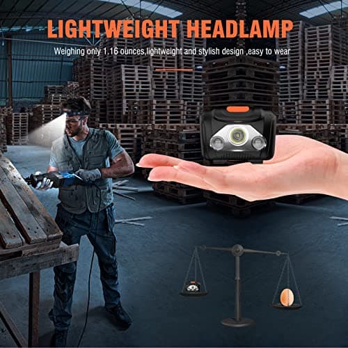 BORUIT LED Head Torch Red White Light Headlamp [2 Pack] AAA Battery Super Bright 4 Mode Headtorch for Kids Adult Camping Running Hiking Fishing Headlight Gear — view 4