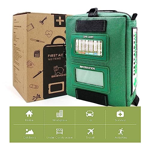 BearHoHo Professional Trauma First Aid Kit - Labelled Compartments for Home,Workplace, Outdoor, Car, Boat, Travel Emergencies 165 Piece Emergency Necessities Kits — view 6