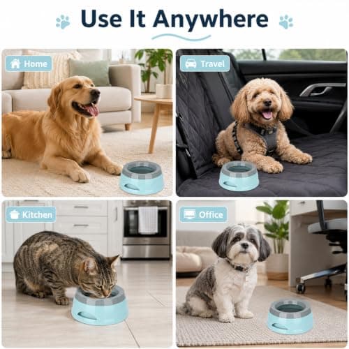 Pet Floating Water Bowl - Non Spill, Slow Drinking, Portable Travel Bowl — view 6
