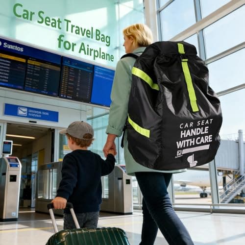 Upgrade Car Seat Travel Bag, Car Seat Bag for Airplane with Shoulder Handle — view 2