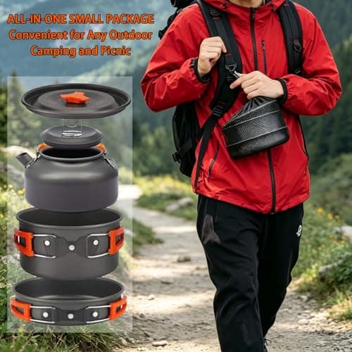 Camping Cooking Set with Storage Bag for Picnic Hiking — view 6