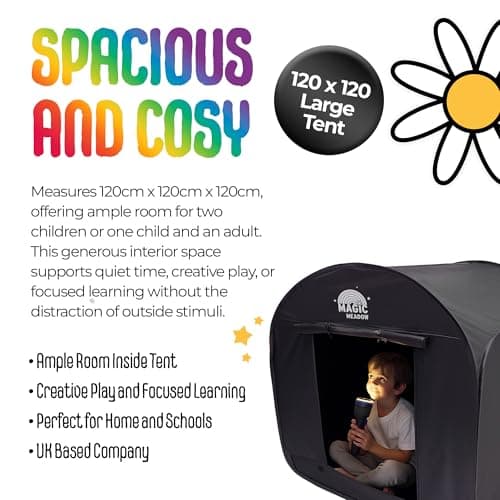 MagicMeadow Sensory Large Pop-Up Blackout Tent | 120cm x 120cm x 120cm — view 6