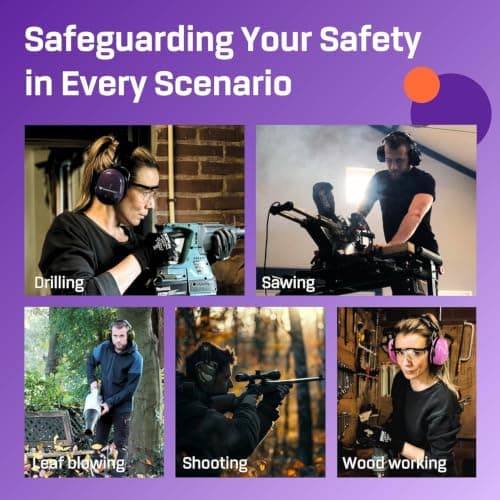 Vanderfields Adult/Teens Ear Defenders, Noise Cancelling, Purple Power — view 5