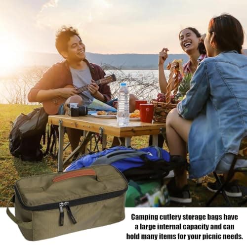 Camping Cookware Storage Bag 7.48inch Camping Utensils Storage Bag with Comfortable Handle For Picnic Barbecue Tableware Plates Pots Pans Pack Travel Carrier Crate — view 5