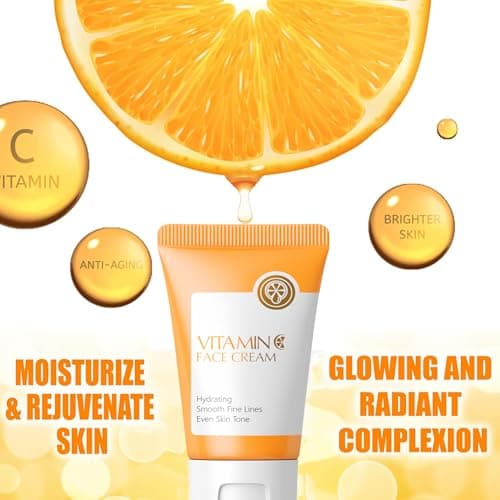 20PCS Vitamin C Skincare Set with Cute Mini Luggage,Skin Care Sets & Kits for Teenage Girls Gifts,Travel Kit,Facial Kit for All Skin Types-Face Cream,Sleep,Mud Mask,Lip Mask (VitaminC-20PCS) — view 4
