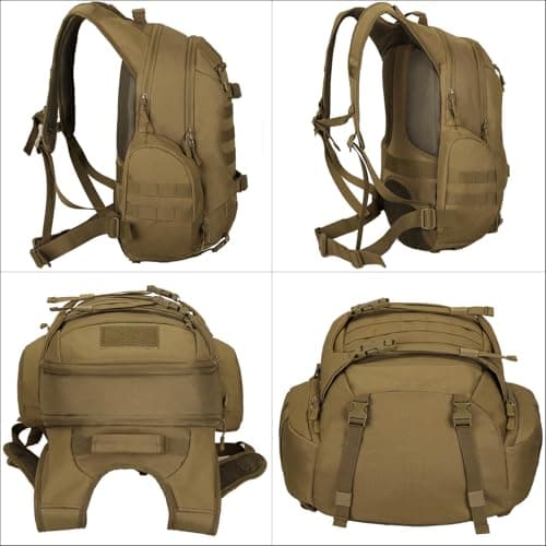 YuanWen 50L Tactical Backpack, Military Rucksack with MOLLE System, Water-Resistant Hiking Backpack for Outdoor Trekking Cycling Travel & Camping, 17'' Laptop Compartment Hydration Compatible Black — view 4