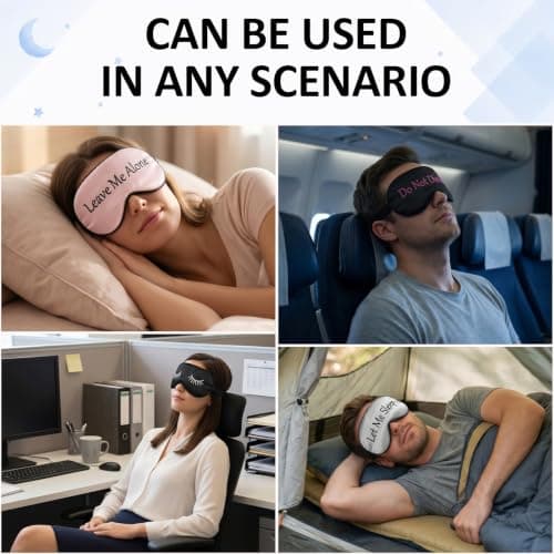 4 Pack Sleep Mask with Funny Embroidery, Soft Eye Cover for Nap, Men Women — view 5