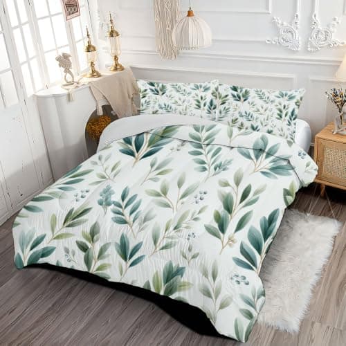 Down Duvet Set Watercolor Plants For Children Kids Boys Girls Microfiber — view 2