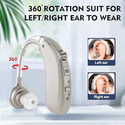 Discoball Rechargeable Sound Enhance Device, Digital Noise Cancelling Headphone, Adjustable Voice Enhance Earphones for Seniors & Adults (Silver,without Bluetooth Function) — view 4