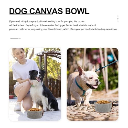 Dog Folding Bowl Canvas for Outdoor Travel Feeding and Drinking — view 3