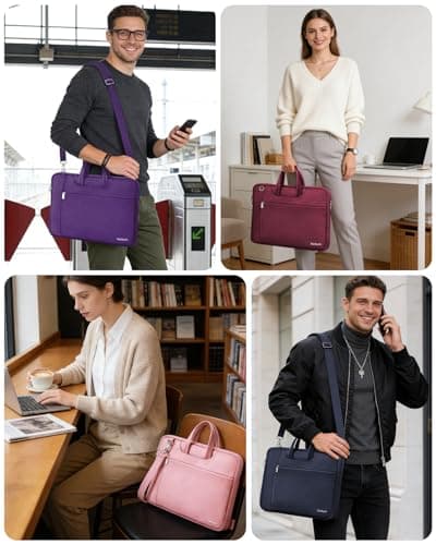 Ferkurn Laptop Bag Case for Women Men Messenger Briefcase, 15 15.6 16 inch — view 2